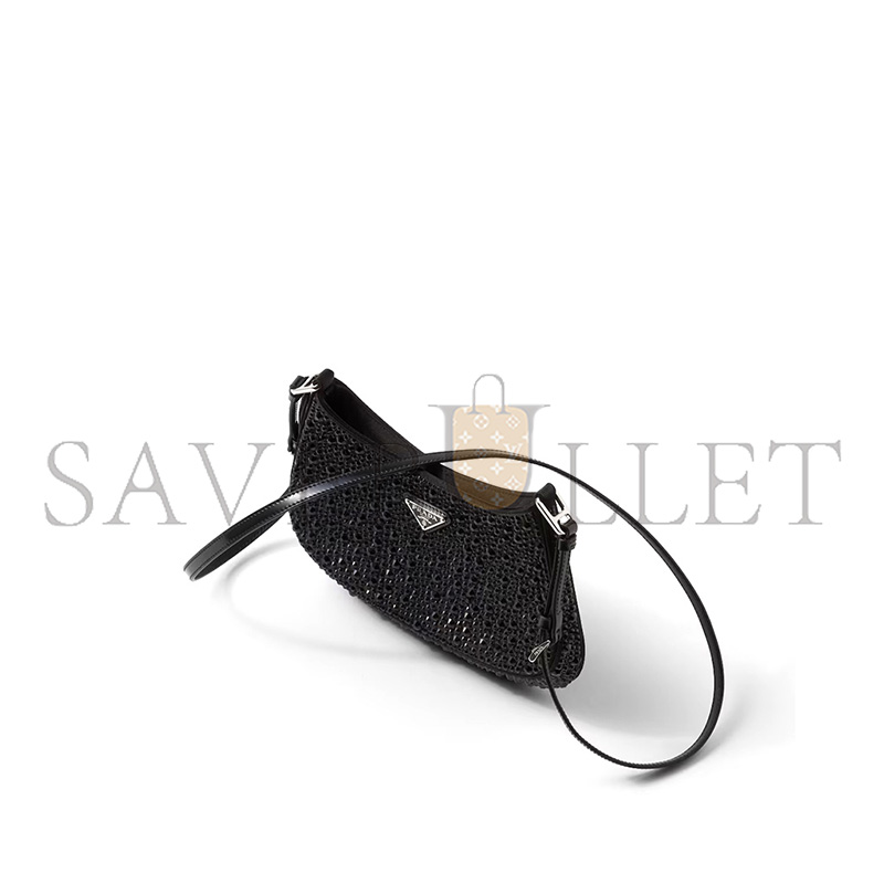 Pra*a cleo satin bag with crystals 1bc169 (22*18.5*4.5cm)